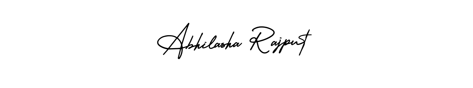 The best way (AmerikaSignatureDemo-Regular) to make a short signature is to pick only two or three words in your name. The name Abhilasha Rajput include a total of six letters. For converting this name. Abhilasha Rajput signature style 3 images and pictures png