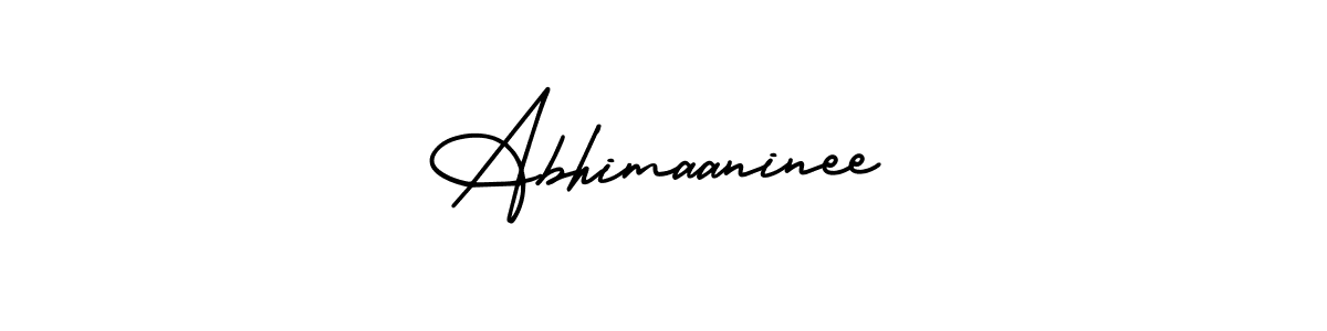 How to Draw Abhimaaninee signature style? AmerikaSignatureDemo-Regular is a latest design signature styles for name Abhimaaninee. Abhimaaninee signature style 3 images and pictures png