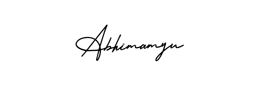 Also You can easily find your signature by using the search form. We will create Abhimamyu name handwritten signature images for you free of cost using AmerikaSignatureDemo-Regular sign style. Abhimamyu signature style 3 images and pictures png