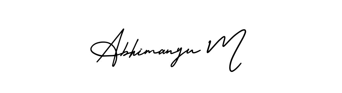 Design your own signature with our free online signature maker. With this signature software, you can create a handwritten (AmerikaSignatureDemo-Regular) signature for name Abhimanyu M. Abhimanyu M signature style 3 images and pictures png