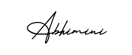 The AmerikaSignatureDemo-Regular typeface gives name Abhimini a refined look. Suitable for certificates, diplomas, and official verification. Abhimini signature style 3 images and pictures png