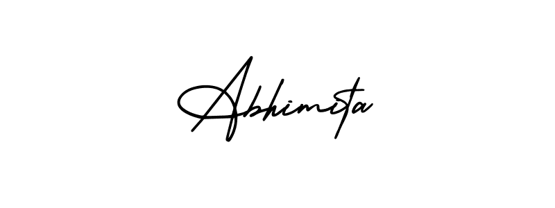 It looks lik you need a new signature style for name Abhimita. Design unique handwritten (AmerikaSignatureDemo-Regular) signature with our free signature maker in just a few clicks. Abhimita signature style 3 images and pictures png