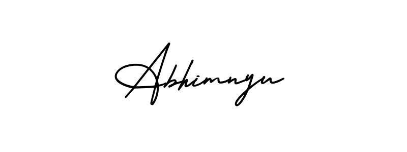 Use a signature maker to create a handwritten signature online. With this signature software, you can design (AmerikaSignatureDemo-Regular) your own signature for name Abhimnyu. Abhimnyu signature style 3 images and pictures png