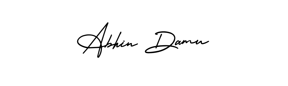 Make a beautiful signature design for name Abhin Damu. With this signature (AmerikaSignatureDemo-Regular) style, you can create a handwritten signature for free. Abhin Damu signature style 3 images and pictures png