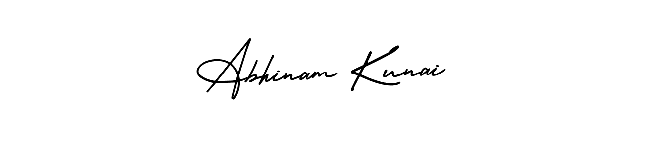 AmerikaSignatureDemo-Regular is a professional signature style that is perfect for those who want to add a touch of class to their signature. It is also a great choice for those who want to make their signature more unique. Get Abhinam Kunai name to fancy signature for free. Abhinam Kunai signature style 3 images and pictures png