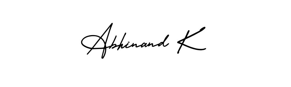 Also we have Abhinand K name is the best signature style. Create professional handwritten signature collection using AmerikaSignatureDemo-Regular autograph style. Abhinand K signature style 3 images and pictures png