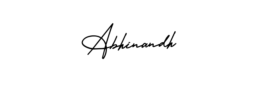 You should practise on your own different ways (AmerikaSignatureDemo-Regular) to write your name (Abhinandh) in signature. don't let someone else do it for you. Abhinandh signature style 3 images and pictures png