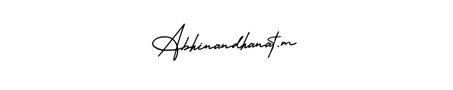 Make a beautiful signature design for name Abhinandhanat.m. With this signature (AmerikaSignatureDemo-Regular) style, you can create a handwritten signature for free. Abhinandhanat.m signature style 3 images and pictures png