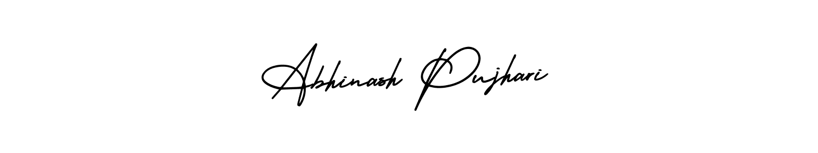 How to make Abhinash Pujhari name signature. Use AmerikaSignatureDemo-Regular style for creating short signs online. This is the latest handwritten sign. Abhinash Pujhari signature style 3 images and pictures png