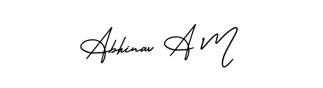 How to make Abhinav A M signature? AmerikaSignatureDemo-Regular is a professional autograph style. Create handwritten signature for Abhinav A M name. Abhinav A M signature style 3 images and pictures png