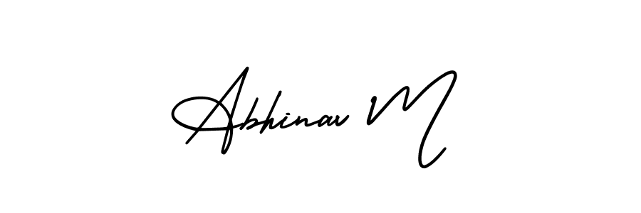 You can use this online signature creator to create a handwritten signature for the name Abhinav M. This is the best online autograph maker. Abhinav M signature style 3 images and pictures png