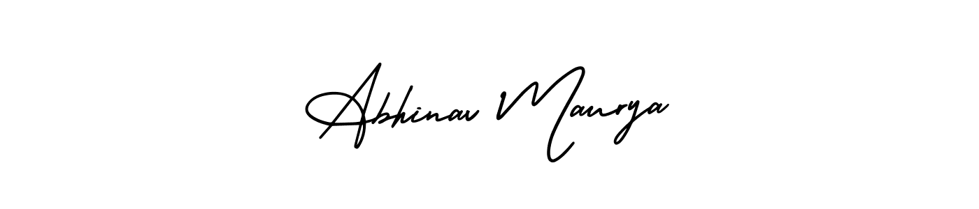 How to make Abhinav Maurya name signature. Use AmerikaSignatureDemo-Regular style for creating short signs online. This is the latest handwritten sign. Abhinav Maurya signature style 3 images and pictures png