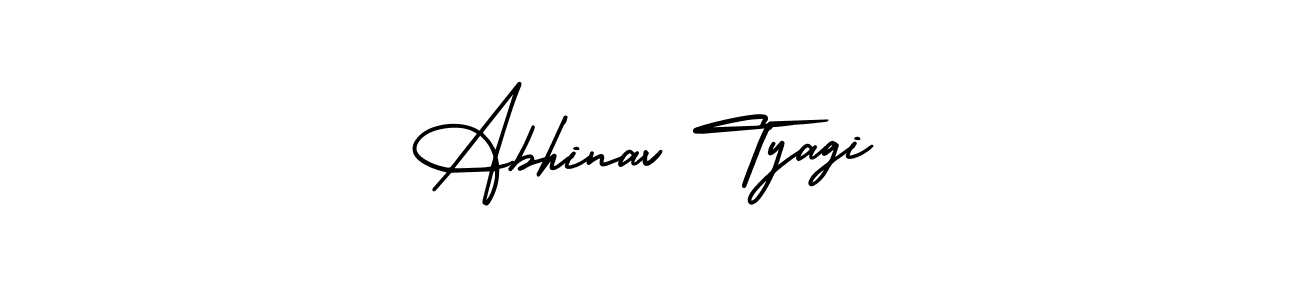 The best way (AmerikaSignatureDemo-Regular) to make a short signature is to pick only two or three words in your name. The name Abhinav Tyagi include a total of six letters. For converting this name. Abhinav Tyagi signature style 3 images and pictures png