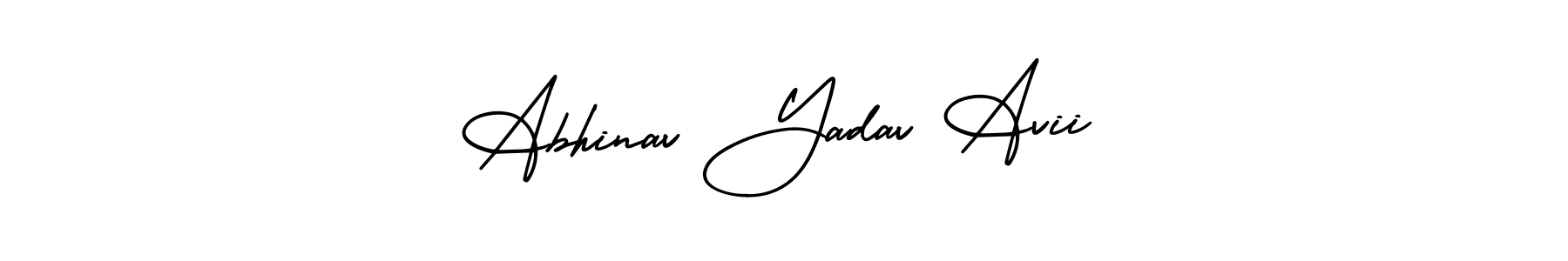 Check out images of Autograph of Abhinav Yadav Avii name. Actor Abhinav Yadav Avii Signature Style. AmerikaSignatureDemo-Regular is a professional sign style online. Abhinav Yadav Avii signature style 3 images and pictures png