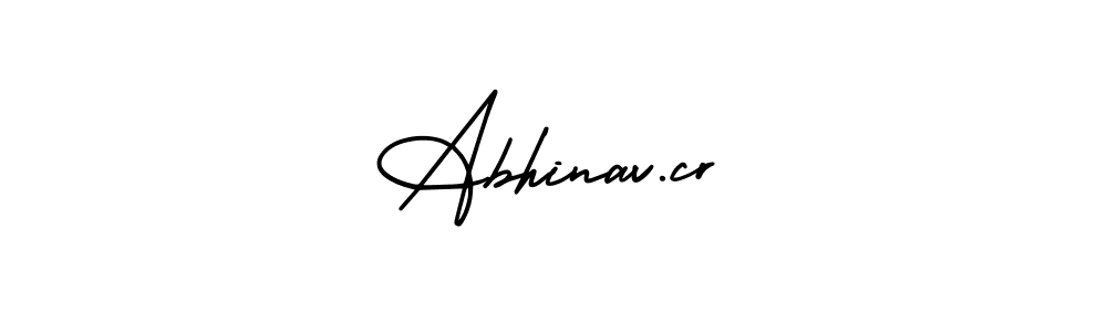 The best way (AmerikaSignatureDemo-Regular) to make a short signature is to pick only two or three words in your name. The name Abhinav.cr include a total of six letters. For converting this name. Abhinav.cr signature style 3 images and pictures png