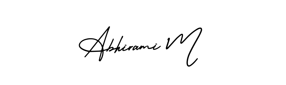 Also You can easily find your signature by using the search form. We will create Abhirami M name handwritten signature images for you free of cost using AmerikaSignatureDemo-Regular sign style. Abhirami M signature style 3 images and pictures png