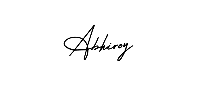 This is the best signature style for the Abhiroy name. Also you like these signature font (AmerikaSignatureDemo-Regular). Mix name signature. Abhiroy signature style 3 images and pictures png