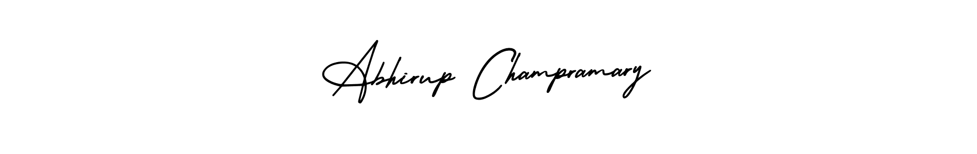 AmerikaSignatureDemo-Regular is a professional signature style that is perfect for those who want to add a touch of class to their signature. It is also a great choice for those who want to make their signature more unique. Get Abhirup Champramary name to fancy signature for free. Abhirup Champramary signature style 3 images and pictures png