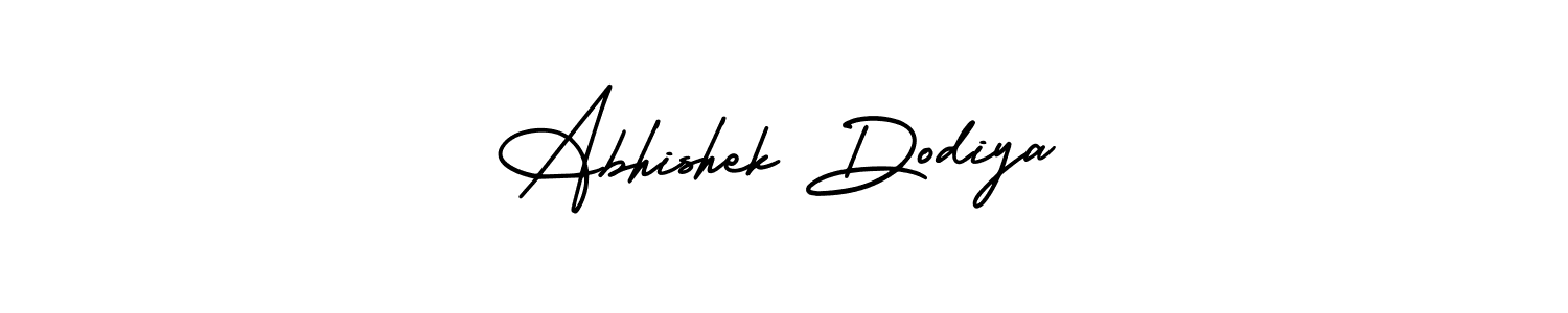 How to make Abhishek Dodiya name signature. Use AmerikaSignatureDemo-Regular style for creating short signs online. This is the latest handwritten sign. Abhishek Dodiya signature style 3 images and pictures png