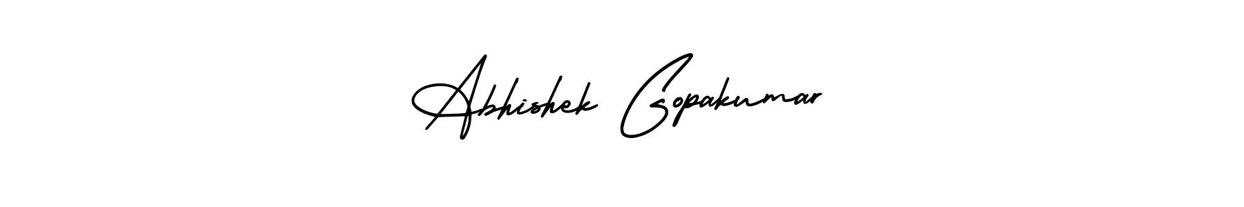AmerikaSignatureDemo-Regular is a professional signature style that is perfect for those who want to add a touch of class to their signature. It is also a great choice for those who want to make their signature more unique. Get Abhishek Gopakumar name to fancy signature for free. Abhishek Gopakumar signature style 3 images and pictures png