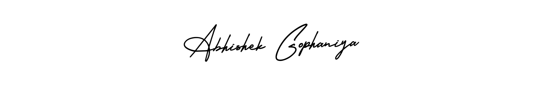 AmerikaSignatureDemo-Regular is a professional signature style that is perfect for those who want to add a touch of class to their signature. It is also a great choice for those who want to make their signature more unique. Get Abhishek Gophaniya name to fancy signature for free. Abhishek Gophaniya signature style 3 images and pictures png