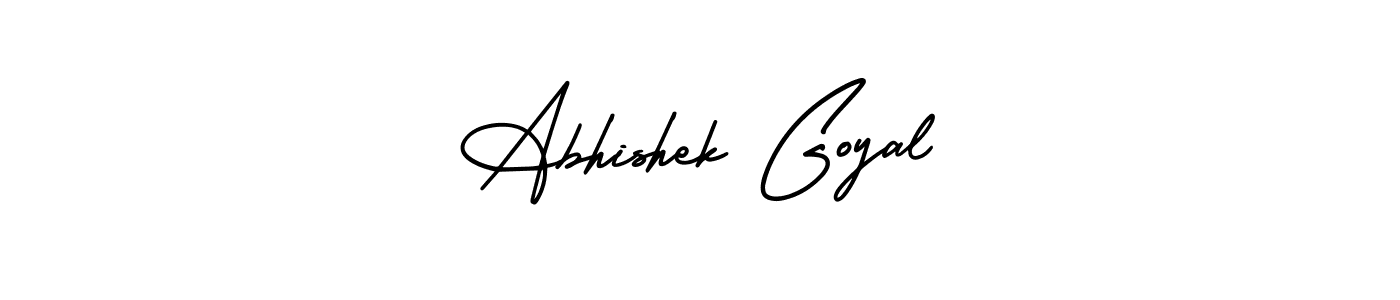 The best way (AmerikaSignatureDemo-Regular) to make a short signature is to pick only two or three words in your name. The name Abhishek Goyal include a total of six letters. For converting this name. Abhishek Goyal signature style 3 images and pictures png