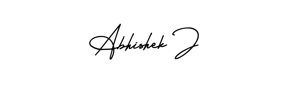 Use a signature maker to create a handwritten signature online. With this signature software, you can design (AmerikaSignatureDemo-Regular) your own signature for name Abhishek J. Abhishek J signature style 3 images and pictures png