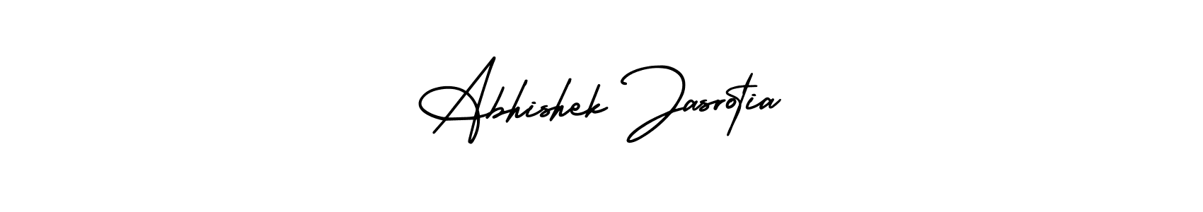 How to make Abhishek Jasrotia name signature. Use AmerikaSignatureDemo-Regular style for creating short signs online. This is the latest handwritten sign. Abhishek Jasrotia signature style 3 images and pictures png