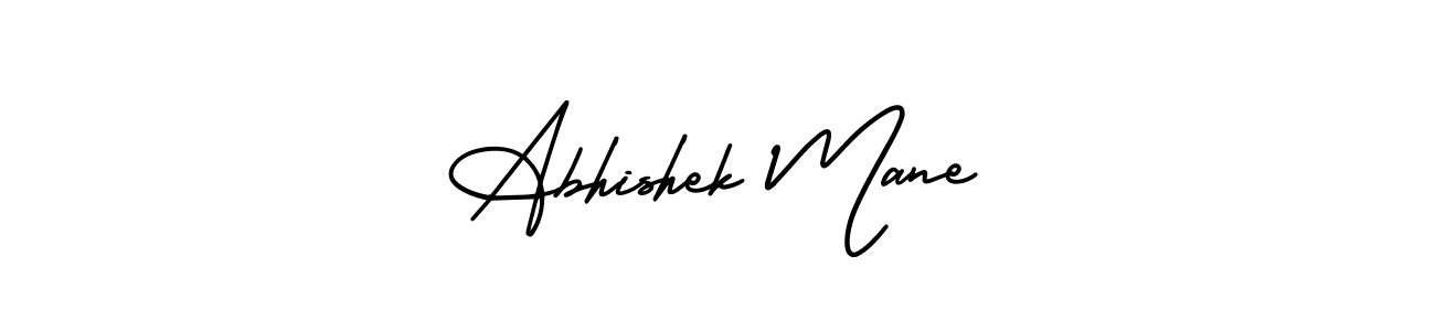 The best way (AmerikaSignatureDemo-Regular) to make a short signature is to pick only two or three words in your name. The name Abhishek Mane include a total of six letters. For converting this name. Abhishek Mane signature style 3 images and pictures png
