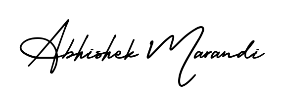 A stylish, flowing autograph style designed for name Abhishek Marandi using AmerikaSignatureDemo-Regular typography. Perfect for digital creative projects. Abhishek Marandi signature style 3 images and pictures png