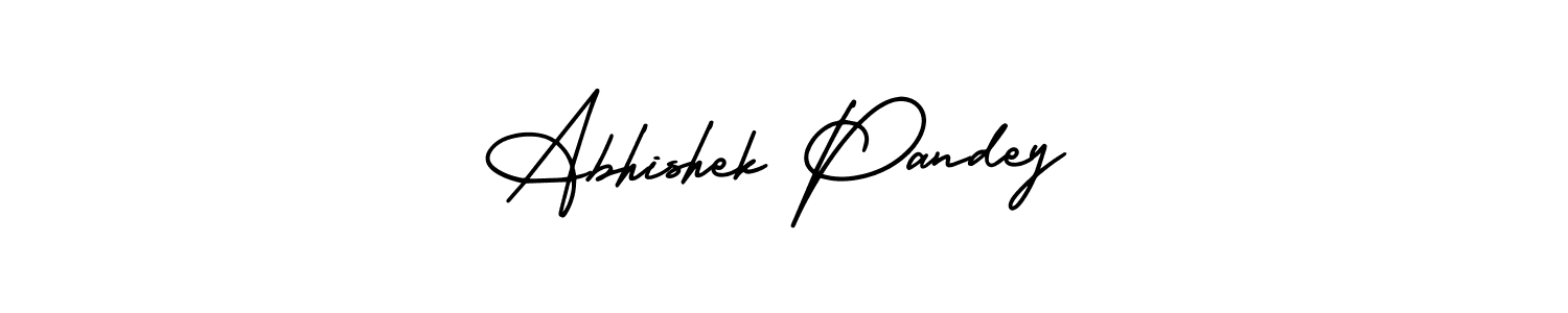 The best way (AmerikaSignatureDemo-Regular) to make a short signature is to pick only two or three words in your name. The name Abhishek Pandey include a total of six letters. For converting this name. Abhishek Pandey signature style 3 images and pictures png
