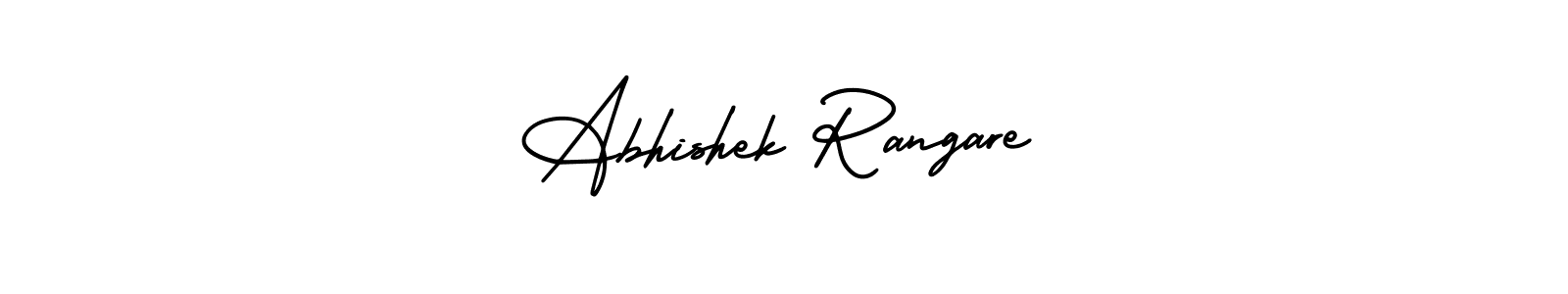 The best way (AmerikaSignatureDemo-Regular) to make a short signature is to pick only two or three words in your name. The name Abhishek Rangare include a total of six letters. For converting this name. Abhishek Rangare signature style 3 images and pictures png