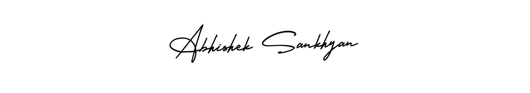 You should practise on your own different ways (AmerikaSignatureDemo-Regular) to write your name (Abhishek Sankhyan) in signature. don't let someone else do it for you. Abhishek Sankhyan signature style 3 images and pictures png