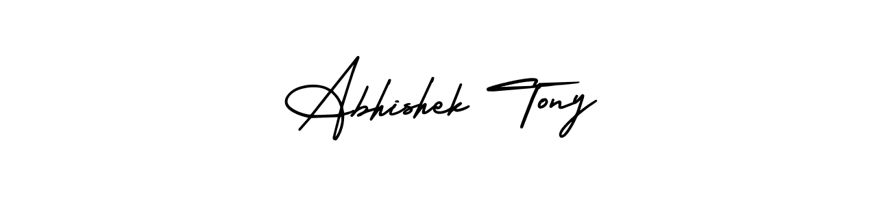 The best way (AmerikaSignatureDemo-Regular) to make a short signature is to pick only two or three words in your name. The name Abhishek Tony include a total of six letters. For converting this name. Abhishek Tony signature style 3 images and pictures png