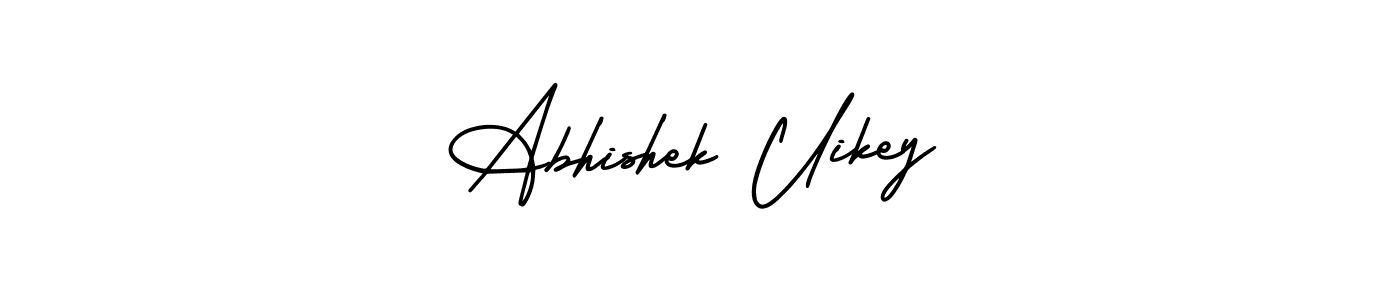 The best way (AmerikaSignatureDemo-Regular) to make a short signature is to pick only two or three words in your name. The name Abhishek Uikey include a total of six letters. For converting this name. Abhishek Uikey signature style 3 images and pictures png