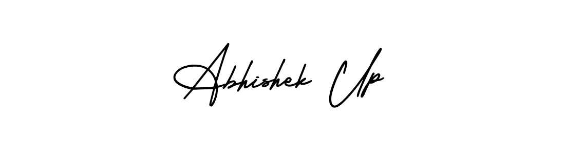 Abhishek Up stylish signature style. Best Handwritten Sign (AmerikaSignatureDemo-Regular) for my name. Handwritten Signature Collection Ideas for my name Abhishek Up. Abhishek Up signature style 3 images and pictures png