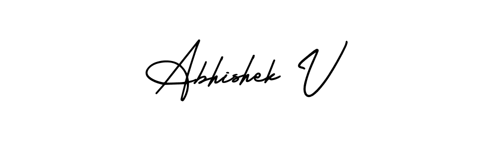 Make a beautiful signature design for name Abhishek V. With this signature (AmerikaSignatureDemo-Regular) style, you can create a handwritten signature for free. Abhishek V signature style 3 images and pictures png