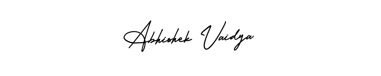 You should practise on your own different ways (AmerikaSignatureDemo-Regular) to write your name (Abhishek Vaidya) in signature. don't let someone else do it for you. Abhishek Vaidya signature style 3 images and pictures png