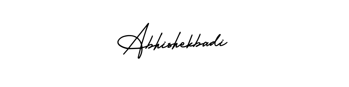 This is the best signature style for the Abhishekbadi name. Also you like these signature font (AmerikaSignatureDemo-Regular). Mix name signature. Abhishekbadi signature style 3 images and pictures png