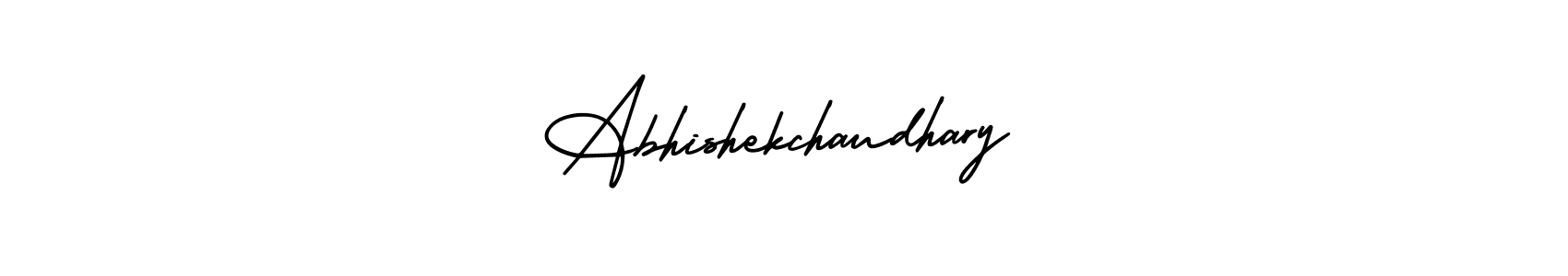 You should practise on your own different ways (AmerikaSignatureDemo-Regular) to write your name (Abhishekchaudhary) in signature. don't let someone else do it for you. Abhishekchaudhary signature style 3 images and pictures png
