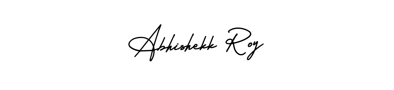 You should practise on your own different ways (AmerikaSignatureDemo-Regular) to write your name (Abhishekk Roy) in signature. don't let someone else do it for you. Abhishekk Roy signature style 3 images and pictures png