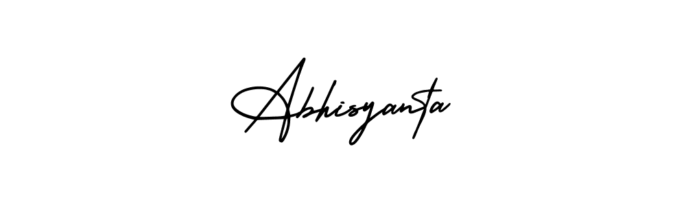 Use a signature maker to create a handwritten signature online. With this signature software, you can design (AmerikaSignatureDemo-Regular) your own signature for name Abhisyanta. Abhisyanta signature style 3 images and pictures png