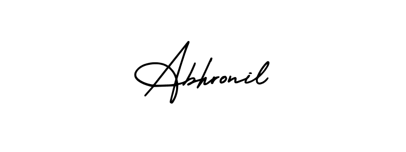 Abhronil stylish signature style. Best Handwritten Sign (AmerikaSignatureDemo-Regular) for my name. Handwritten Signature Collection Ideas for my name Abhronil. Abhronil signature style 3 images and pictures png