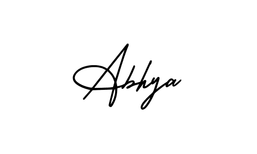 You should practise on your own different ways (AmerikaSignatureDemo-Regular) to write your name (Abhya) in signature. don't let someone else do it for you. Abhya signature style 3 images and pictures png