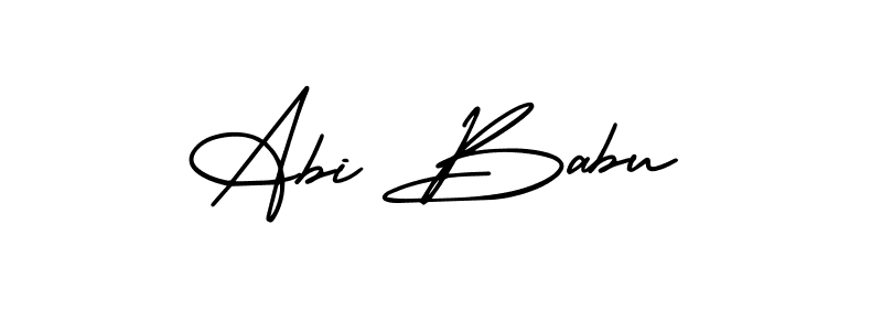 How to make Abi Babu name signature. Use AmerikaSignatureDemo-Regular style for creating short signs online. This is the latest handwritten sign. Abi Babu signature style 3 images and pictures png