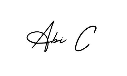 How to make Abi C name signature. Use AmerikaSignatureDemo-Regular style for creating short signs online. This is the latest handwritten sign. Abi C signature style 3 images and pictures png