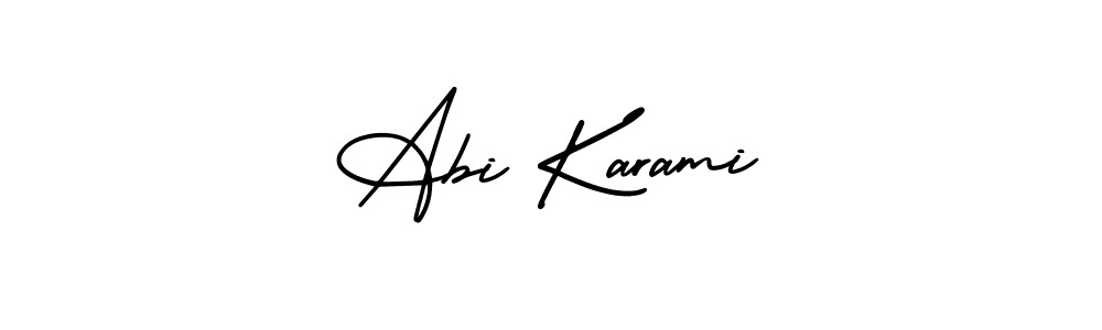 Make a beautiful signature design for name Abi Karami. With this signature (AmerikaSignatureDemo-Regular) style, you can create a handwritten signature for free. Abi Karami signature style 3 images and pictures png