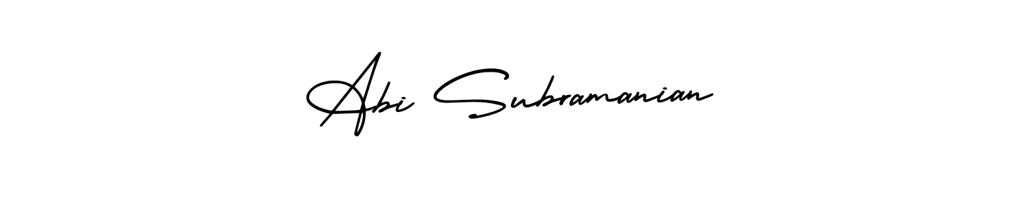 How to make Abi Subramanian name signature. Use AmerikaSignatureDemo-Regular style for creating short signs online. This is the latest handwritten sign. Abi Subramanian signature style 3 images and pictures png