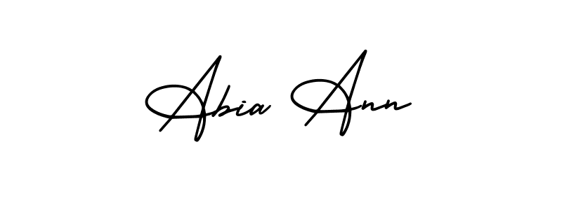 The best way (AmerikaSignatureDemo-Regular) to make a short signature is to pick only two or three words in your name. The name Abia Ann include a total of six letters. For converting this name. Abia Ann signature style 3 images and pictures png