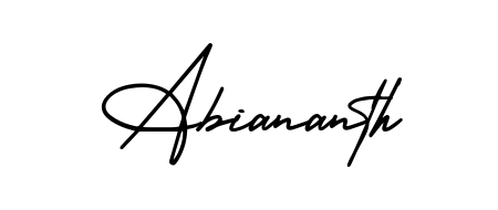 The AmerikaSignatureDemo-Regular signature style provides a bold statement for name Abiananth. Designed for business owners, executives, and leaders. Abiananth signature style 3 images and pictures png